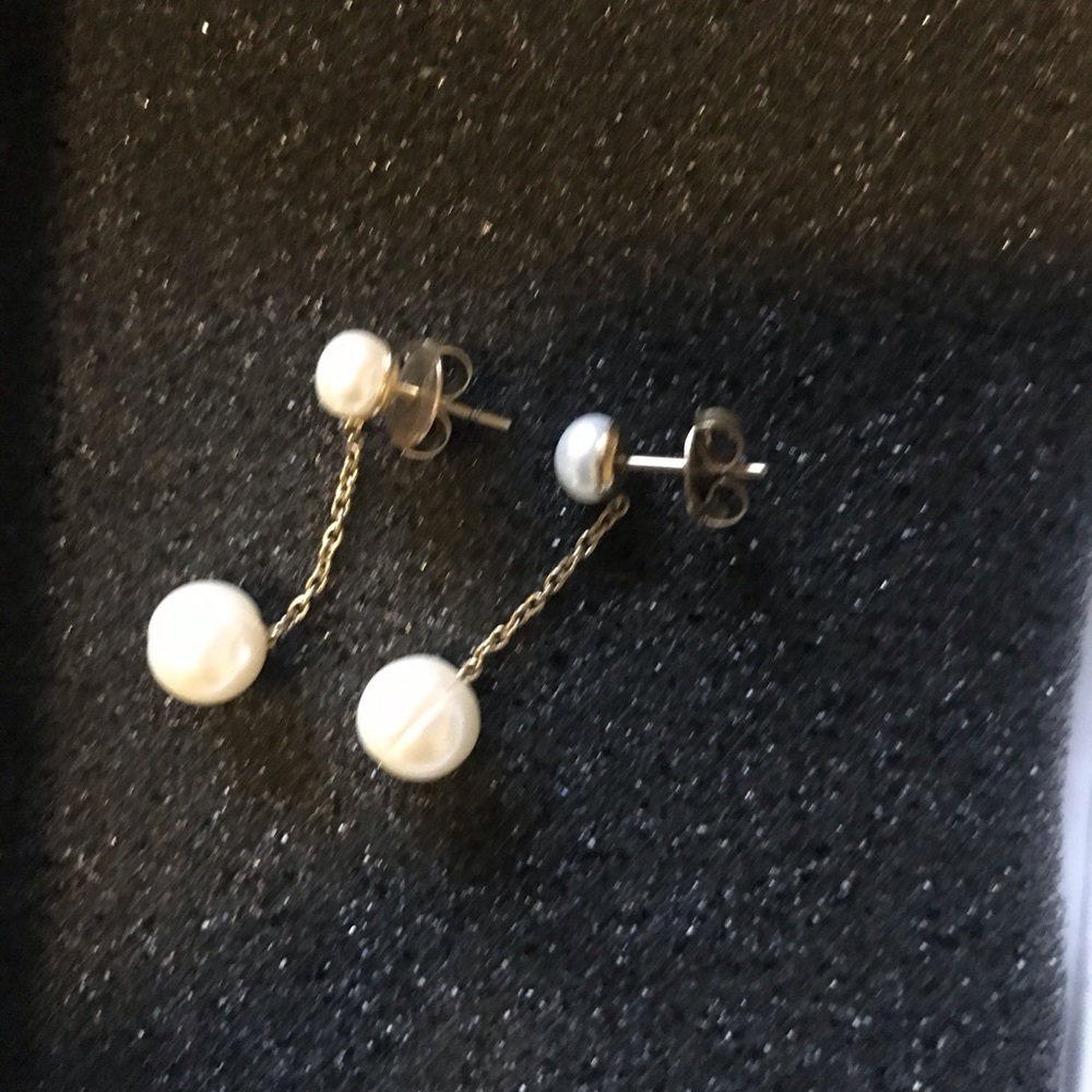 Honora collection pear earrings gold chain
